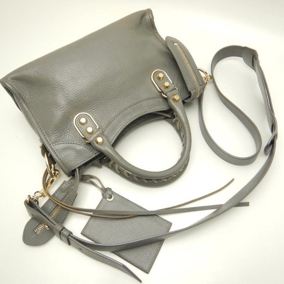 Balenciaga Mini City Bag Shoulder Bag Leather Gray - Picture 5 of 9